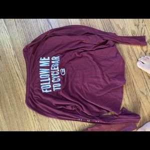 Cyclebar long sleeve maroon shirt